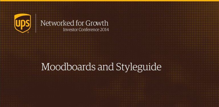 UPS Logo and title on Moodboard cover