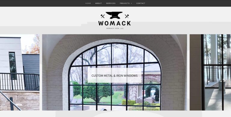 Screenshot of womackiron.com home page